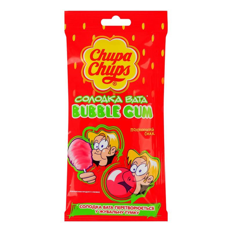 Гумка Жувальна Chupa Chups Fairy Floss Strawberry Солодка Вата 11г